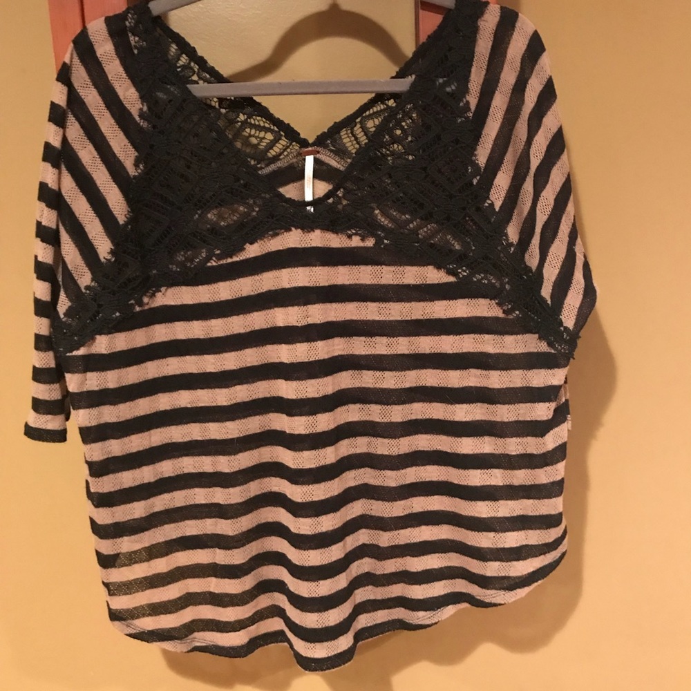 Free People Top with Knit detail